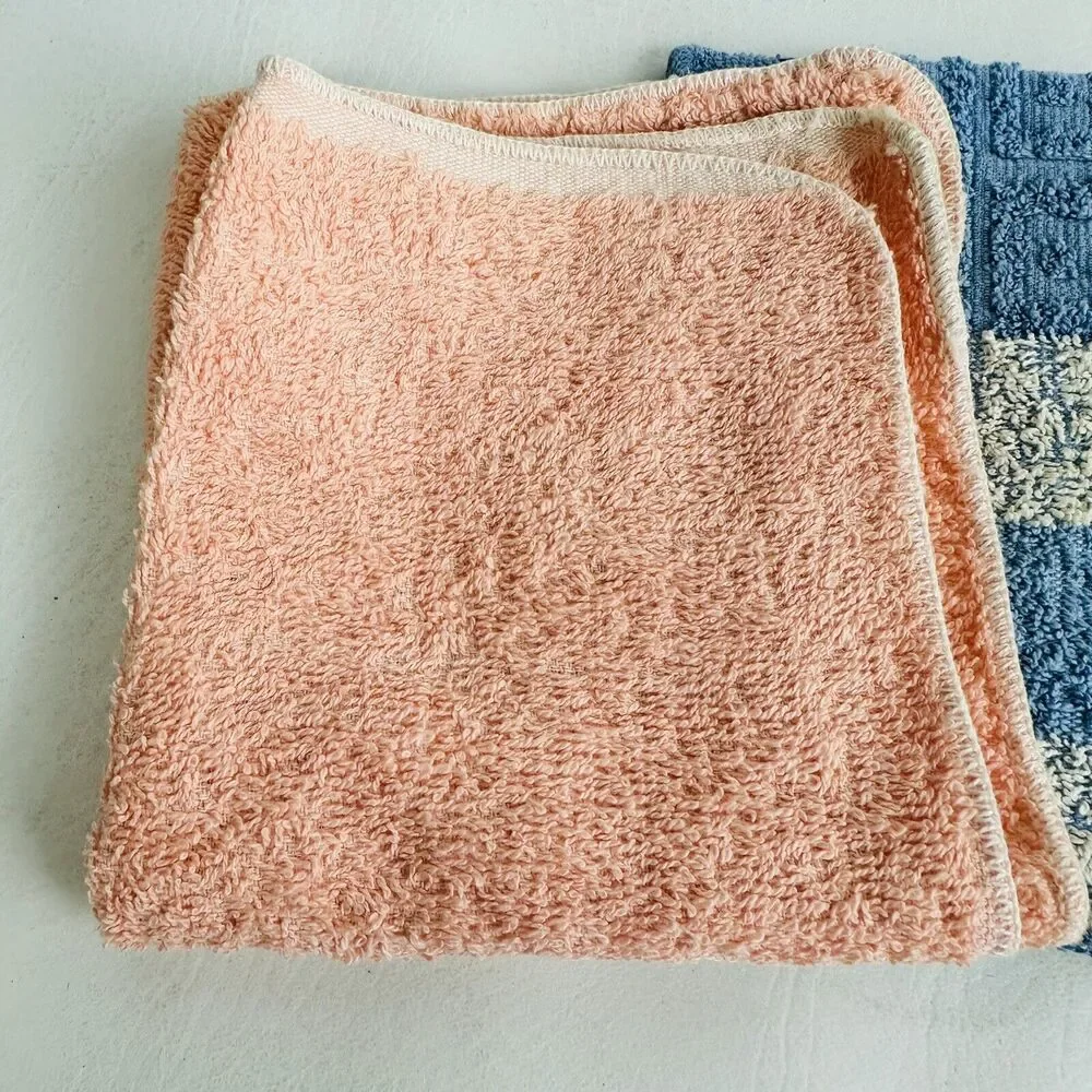 Vintage Cannon Cotton Wash Cloths Lot of 3‎ Bathroom Made In USA Textured NWOT